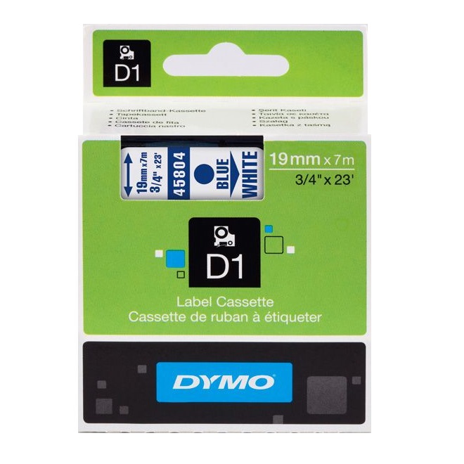 Nastro Dymo tipo d1 19 mm x 7 mt blu - bianco