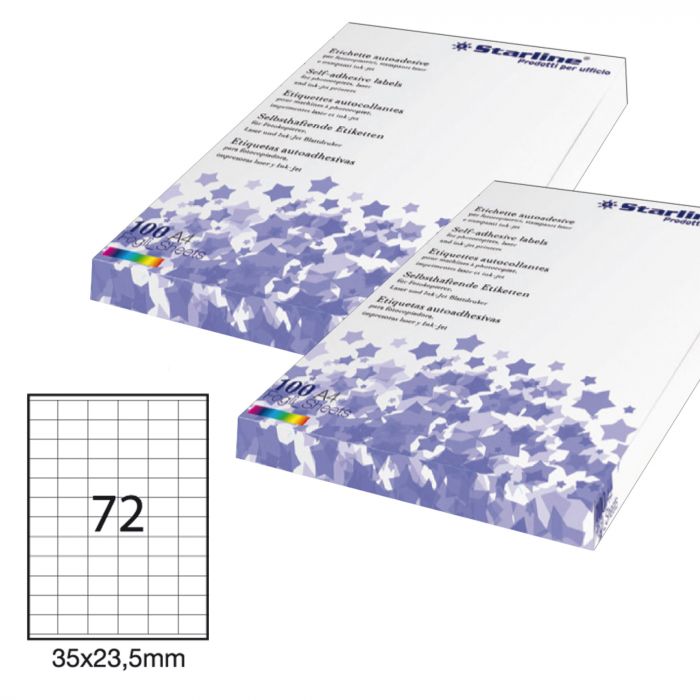 Etichetta adesiva bianca 100 fg A4 35 x 23,5 mm Starline